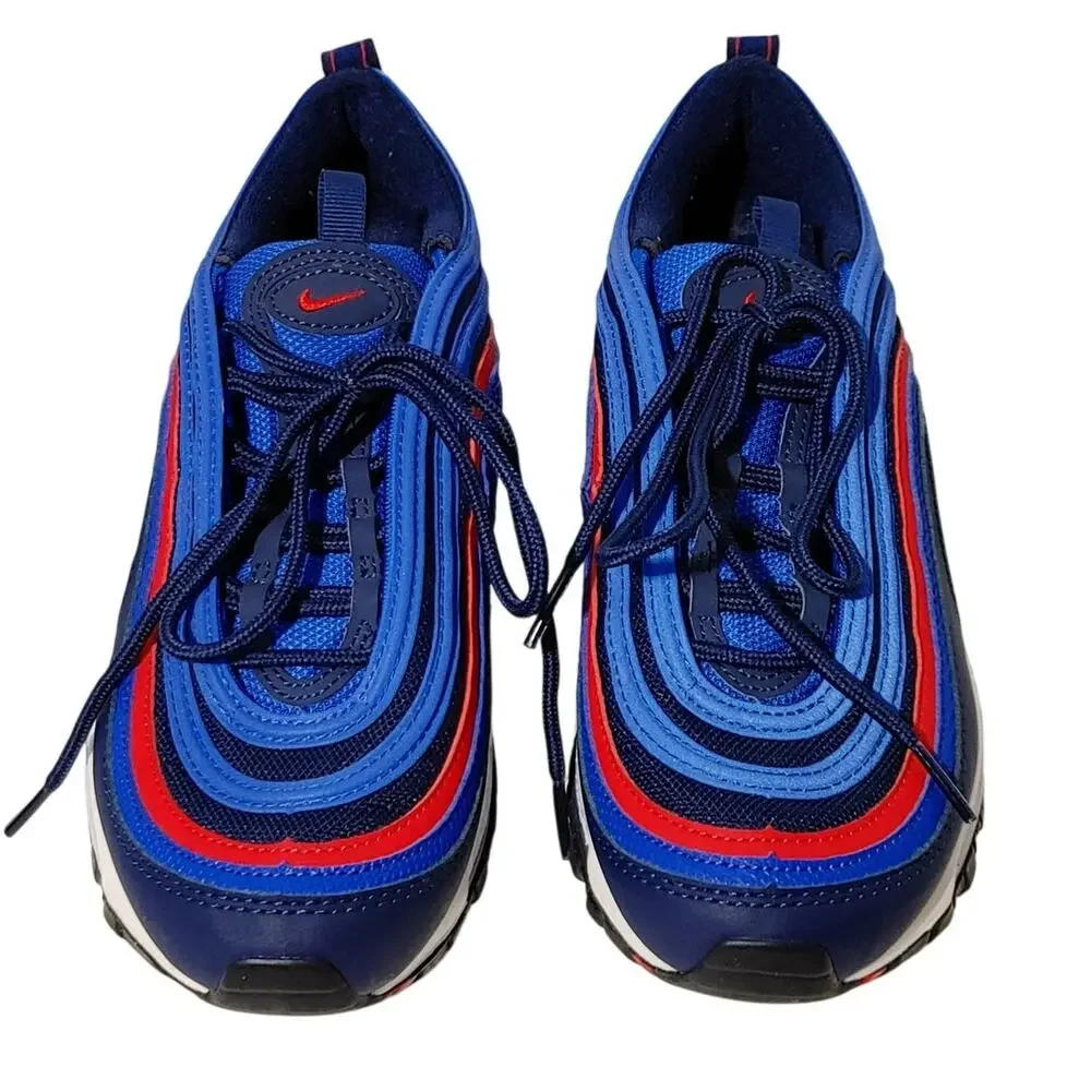 Nike Air Max 97 Blue Red DQ4716-400 Running Athletic Shoes Youth Size 5.5Y